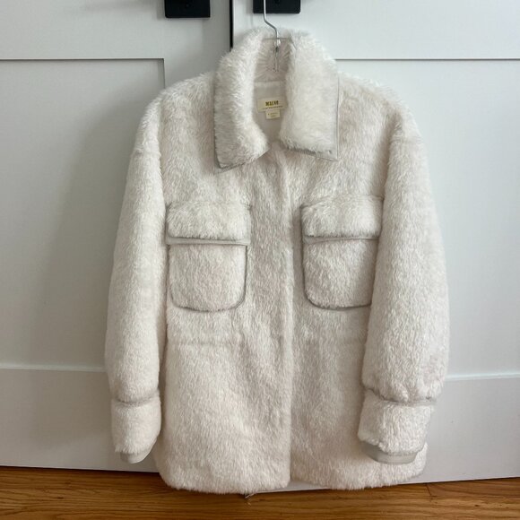 ANTHROPOLOGIE Maeve Cinched Faux Fur Coat, Size XS - Picture 2 of 6